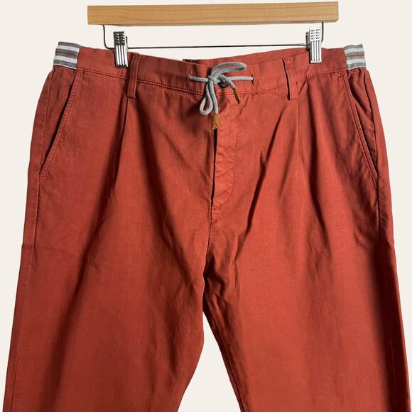 Eleventy Ochre Red Slim Fit Chino Jogger Dress Pants Size 38 - Picture 2 of 10
